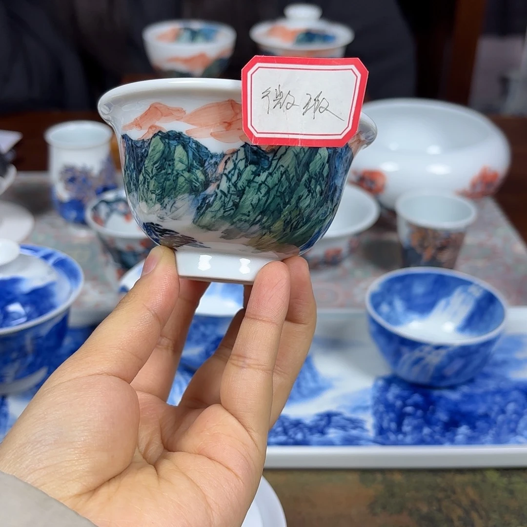 国一王老师手绘釉下五彩