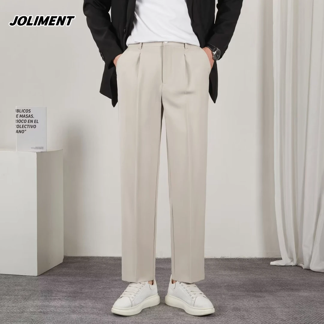 JOLIMENT高级垂感西裤男2025秋季痞帅韩版直筒休闲裤免烫纯色长裤