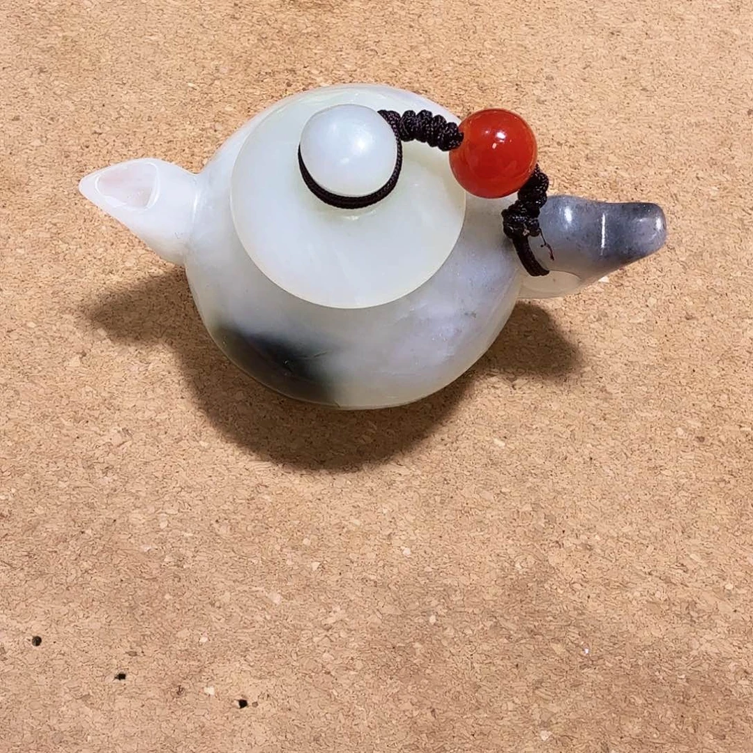 蛇纹石玉手把件未镶嵌丶***海把把壶