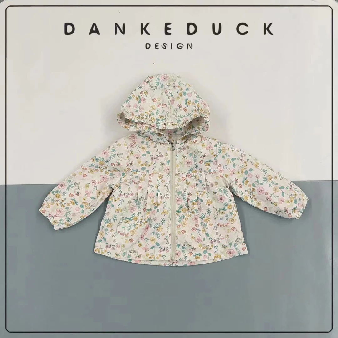 1201女童外套春季新款风衣小童宝宝衣服连帽外衣洋气