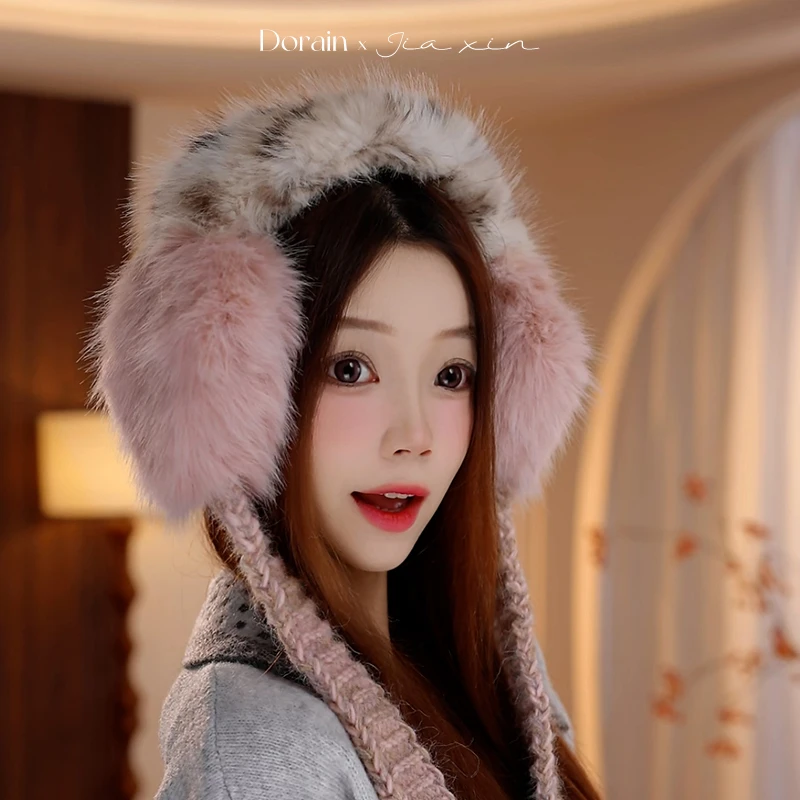 朵澜韩系高级感毛绒绒绑带耳罩女秋冬新款滑雪保暖防寒防冻耳捂子