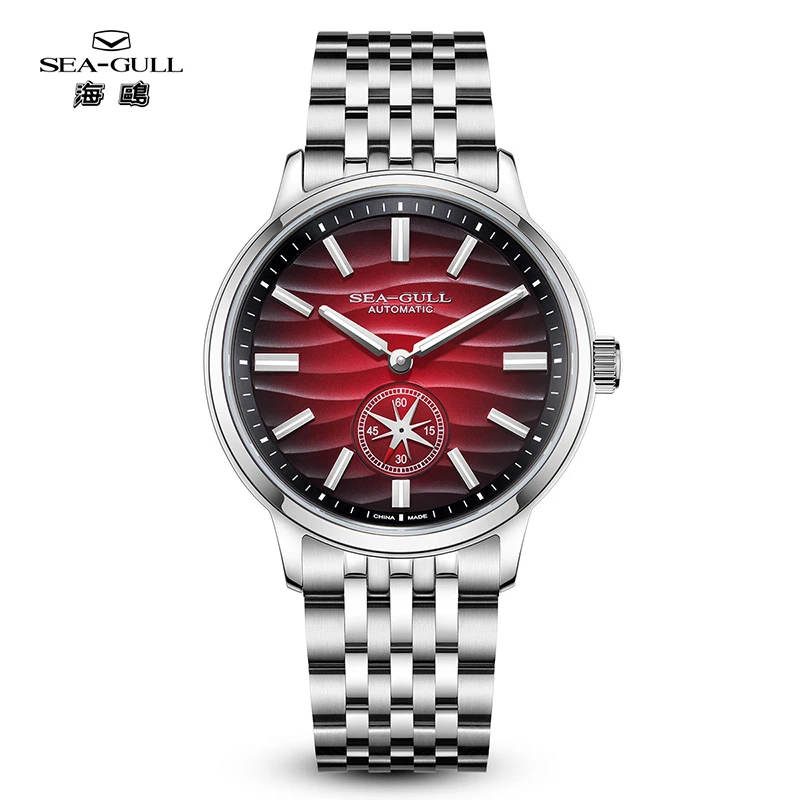 【官方店】海鸥手表男士自动机械表时尚小三针夜光腕表北极星6180