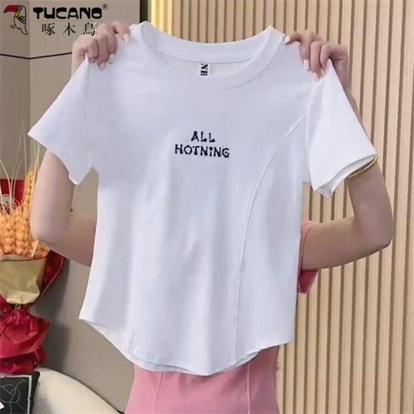 【啄木鳥】夏新款气质设计感短袖休闲t恤显瘦洋气时尚百搭上衣宽松