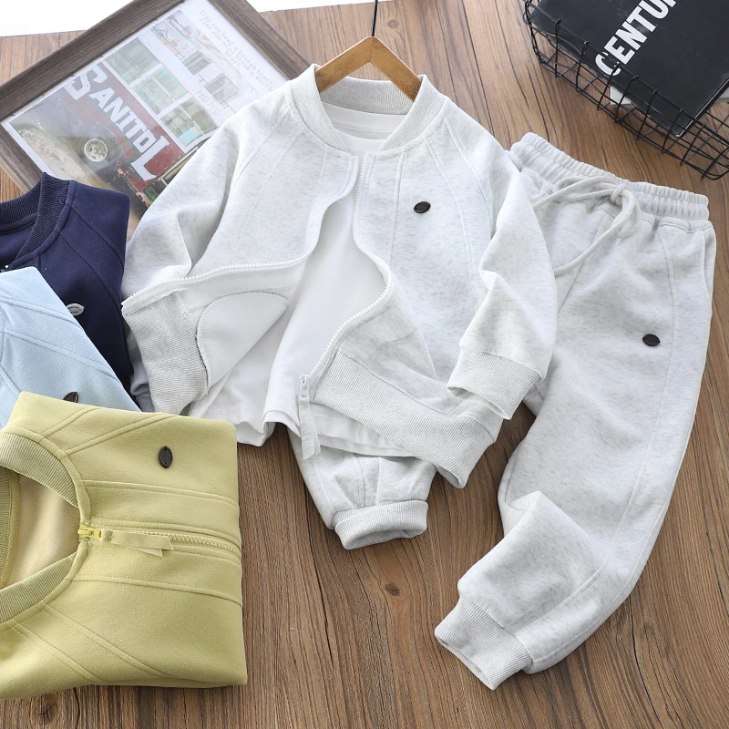 男童运动服套装春装2025新款儿童拉链衫外套中大童裤子宽松两件套