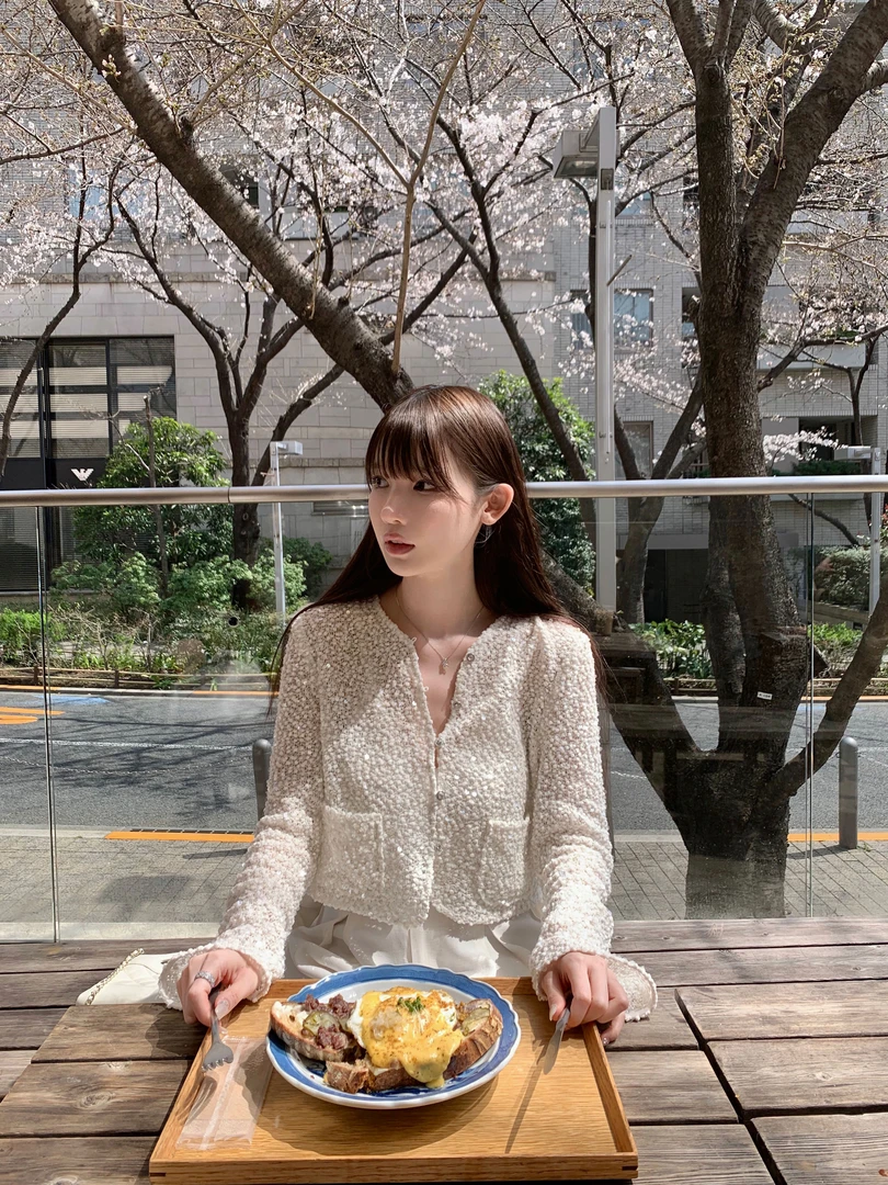 白色透明亮片小香闪闪轻薄透气开衫上衣女显瘦休闲裤