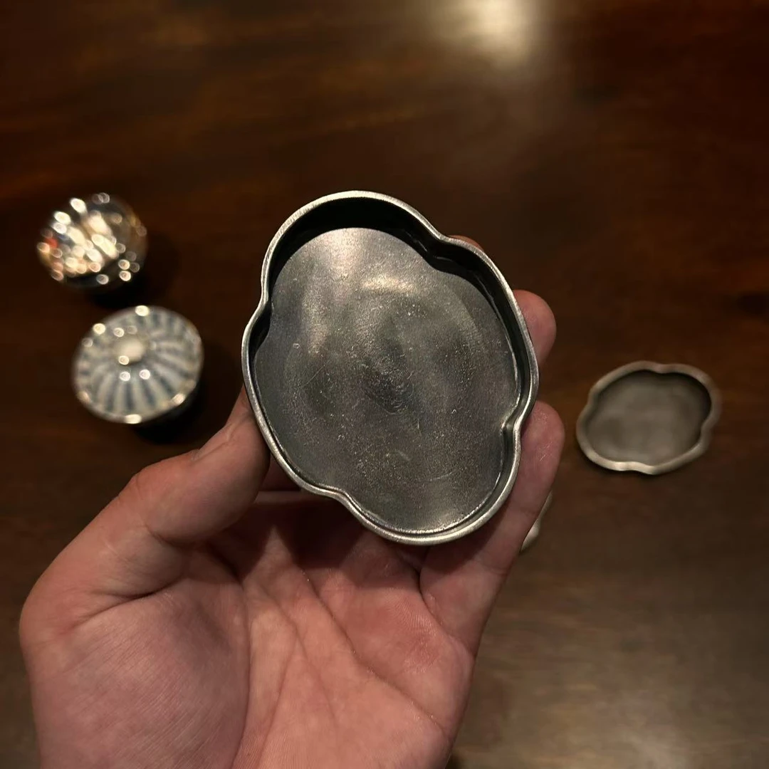 全手锡海棠急须台杯垫（单只）