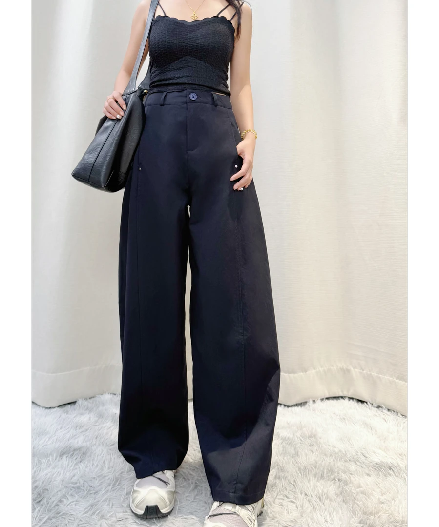 美式直筒休闲裤2025早秋新款柳丁设计感显瘦弯刀工装裤8287#