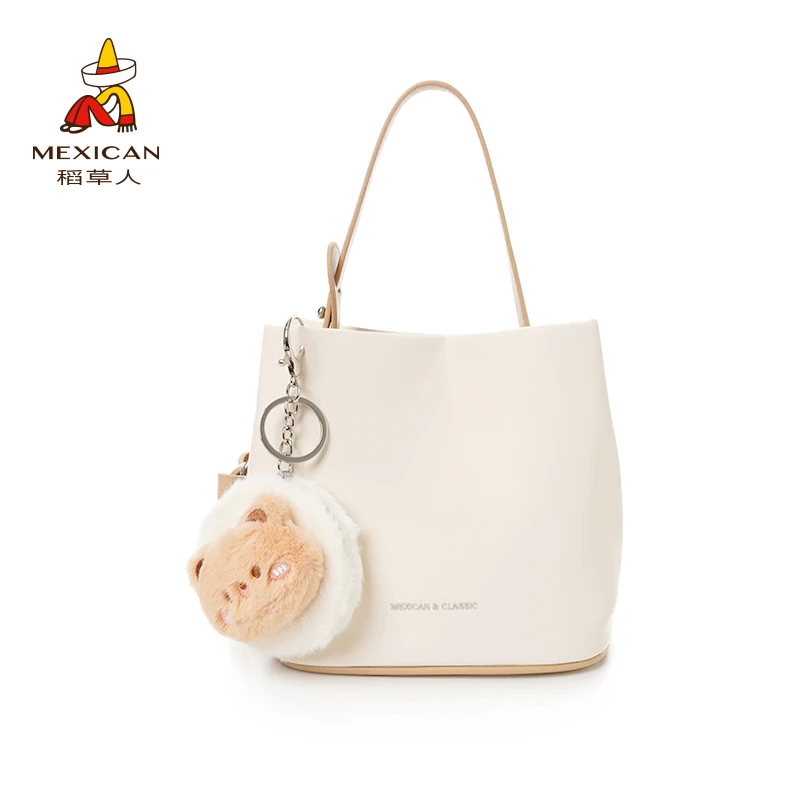 稻草人2025新款水桶百搭百配设计感手拎斜挎包