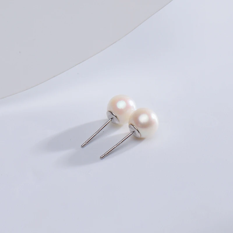 海水akoya 珍珠耳钉 7-8mm 精致 时尚