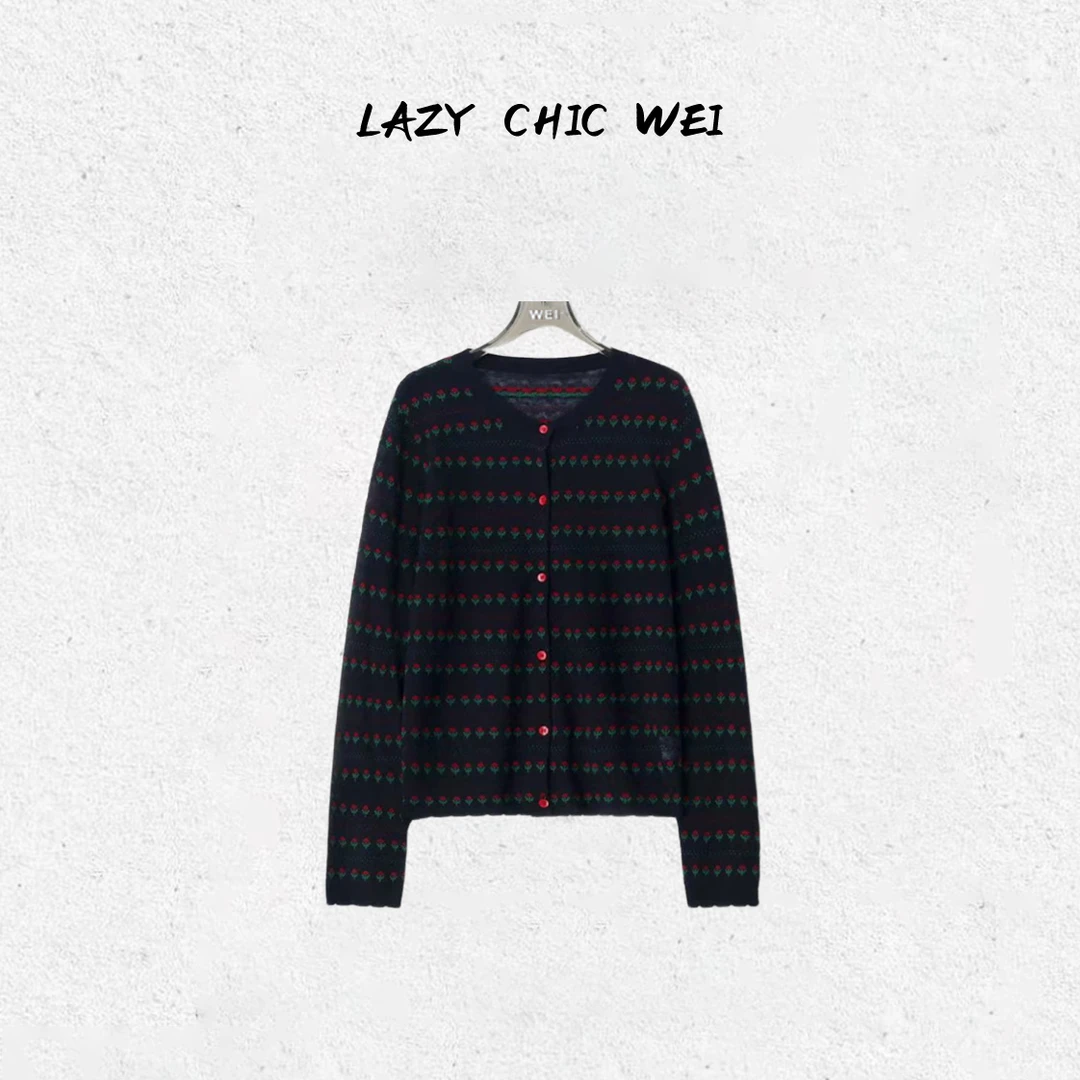 WEI “花田”绵羊毛混纺柔软亲肤减龄少女感毛衣25SSW1472