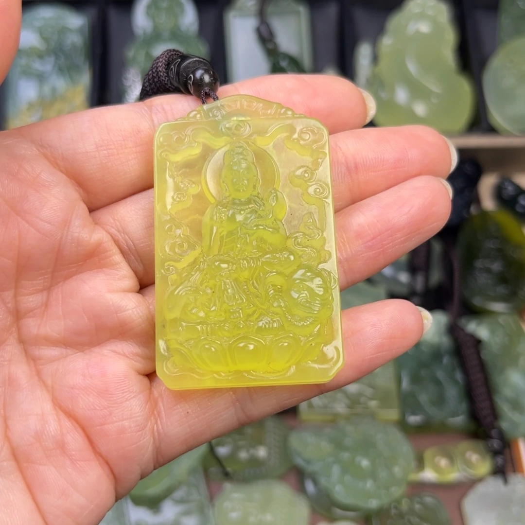 蛇纹石玉未镶嵌吊坠(赠链)普贤菩萨