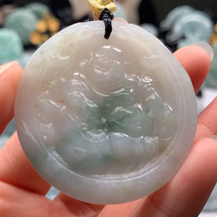 翡翠未镶嵌颈饰逍遥佛福利