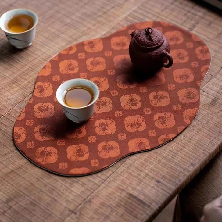 云纱海棠 中式干泡茶席古风家用茶桌垫（三款可选）