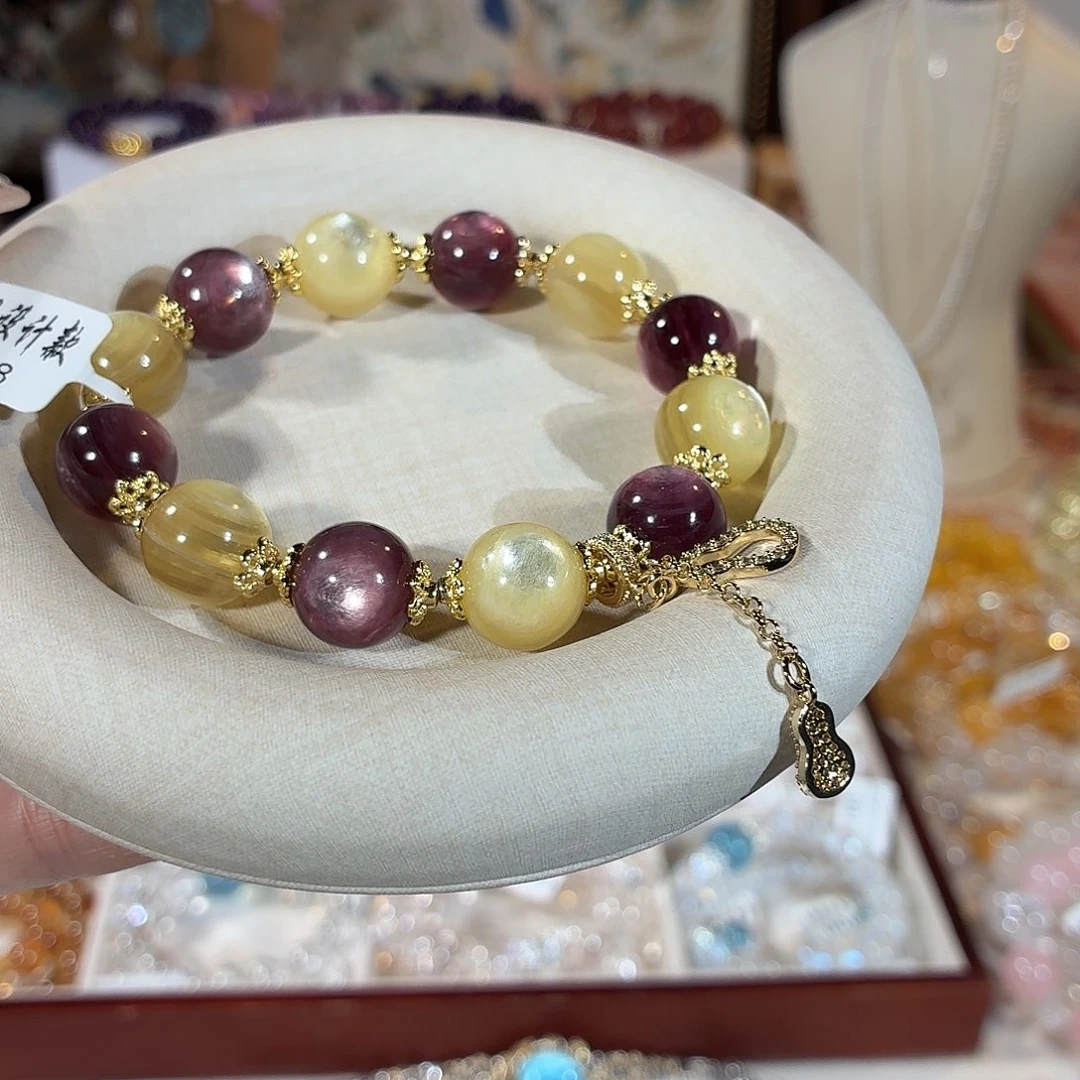 水晶未镶嵌手串紫金云母设计款12+