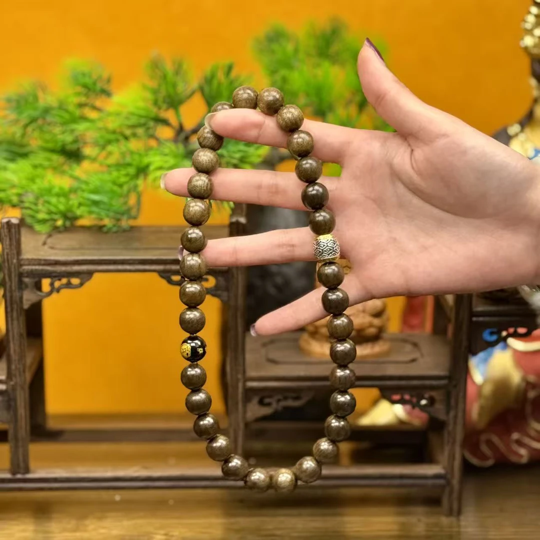 金丝楠双圈十二生肖阴沉木小叶桢楠乌金料老型手串