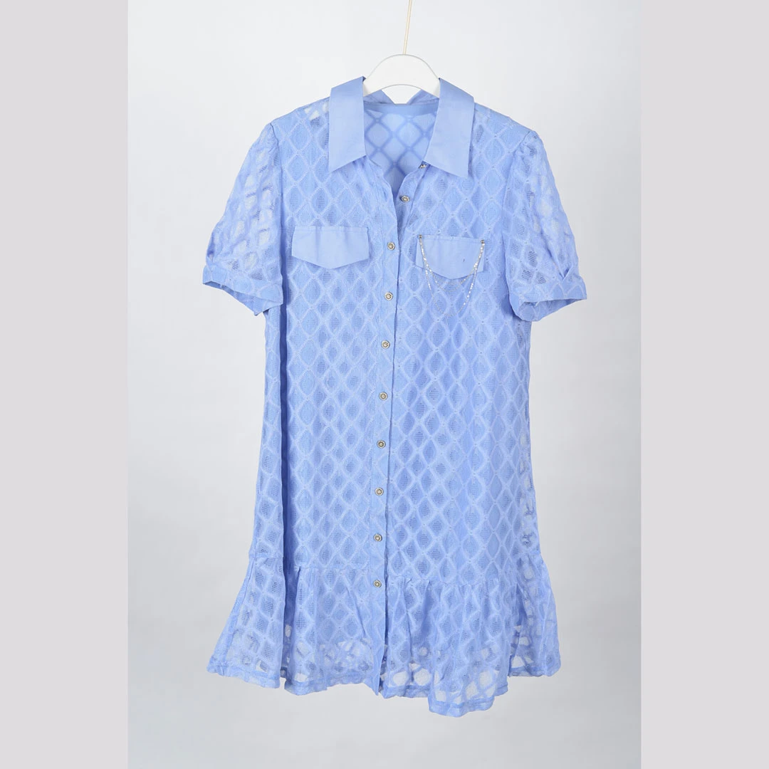 【专柜捡漏F-2】大码女装QaC-连衣裙6628-树莓蓝大一码