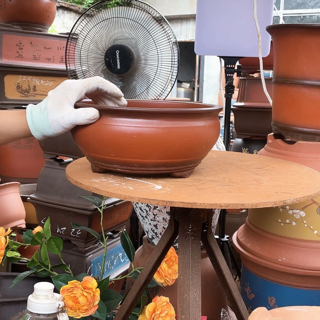 仿古鱼缸小花盆紫砂花盆