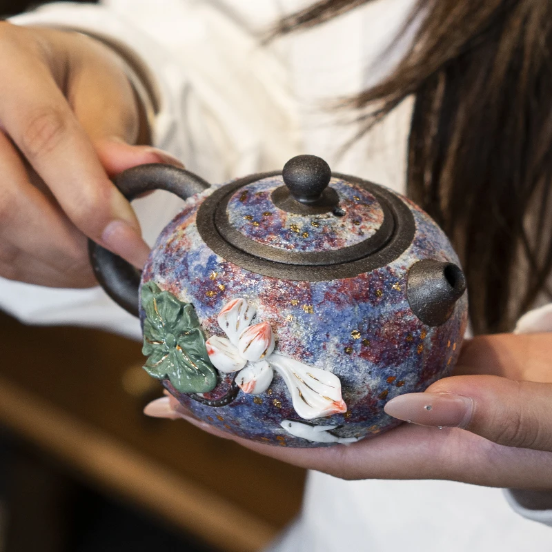 肆坊壹品粗陶岩矿茶壶复古茶具茶具纯手工彩陶工艺西施壶泡茶单壶
