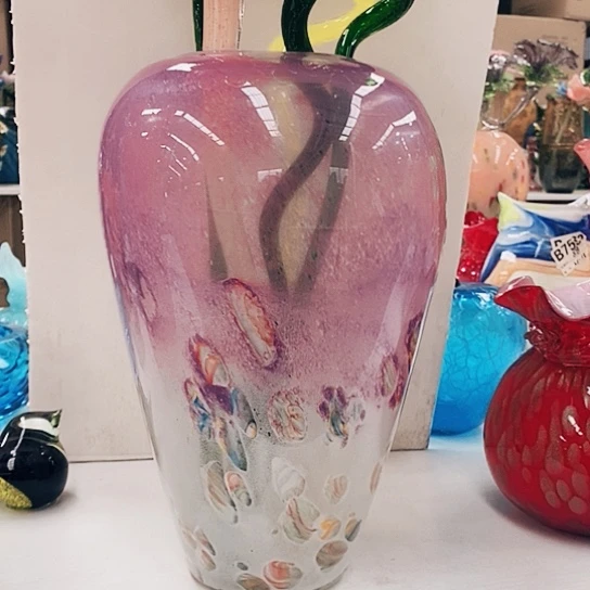 琉璃花瓶高31厘米口径9厘米