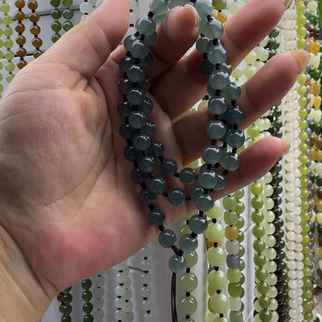 翡翠未镶嵌颈饰s****8珠链7.8mm