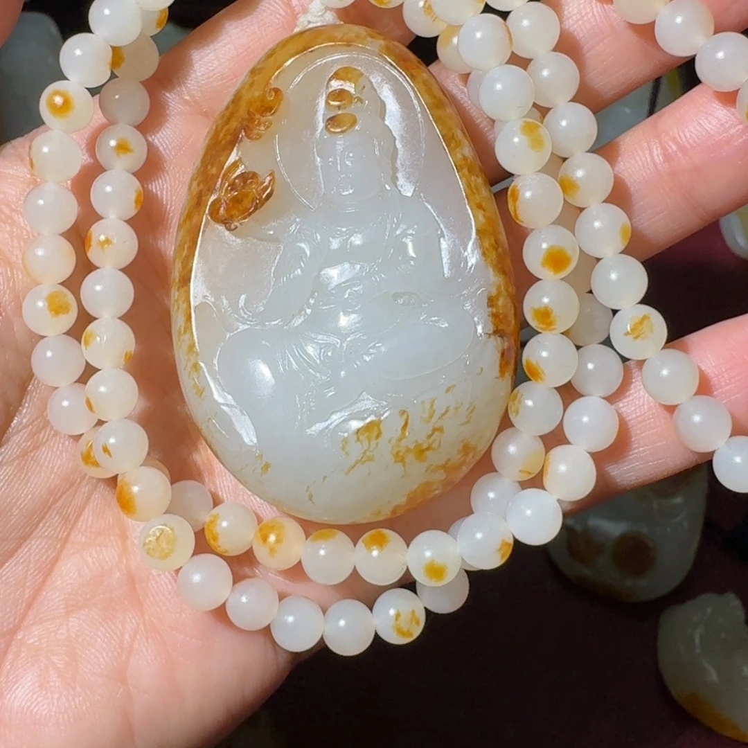 明***启和田玉未镶嵌挂件