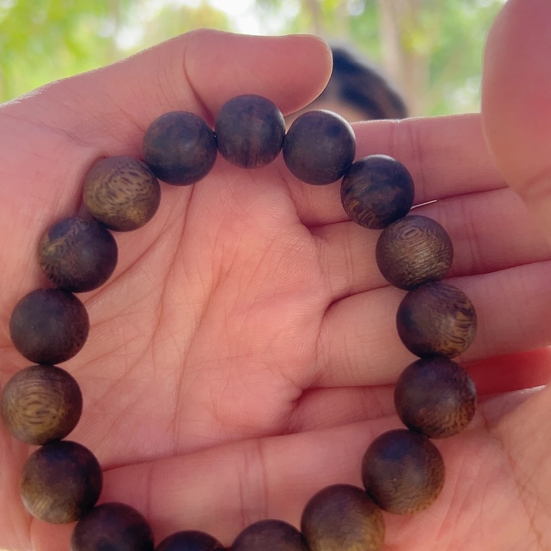 手串沉香白露圆珠单圈1.3 沉水浮