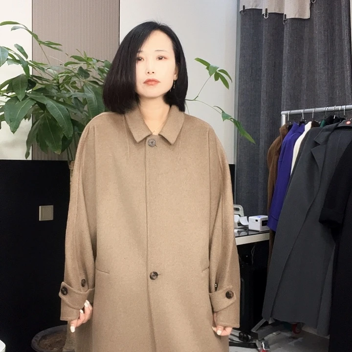 双面呢大衣阔版S码