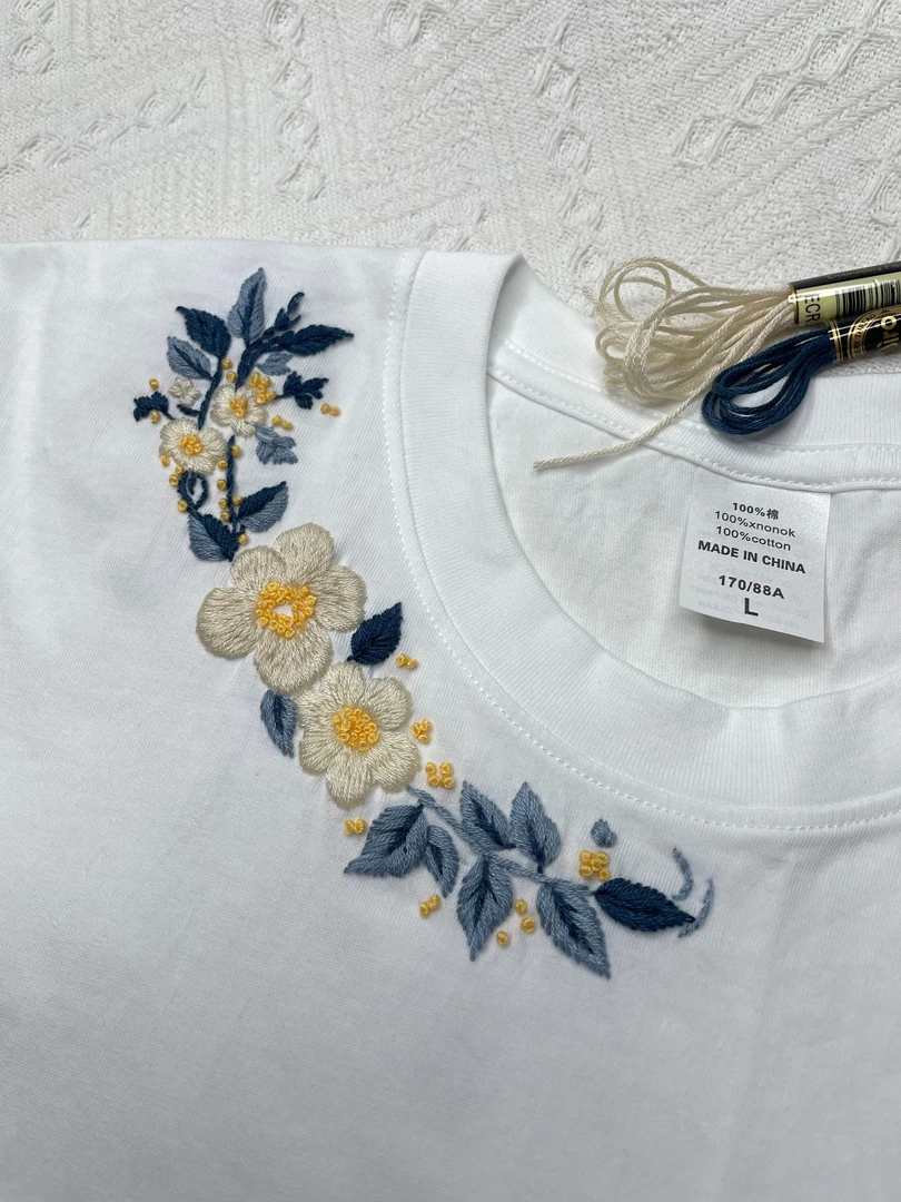 香雪海刺绣diy领花图案水溶布贴纸直接贴衣服毛衣领口边绣花材料