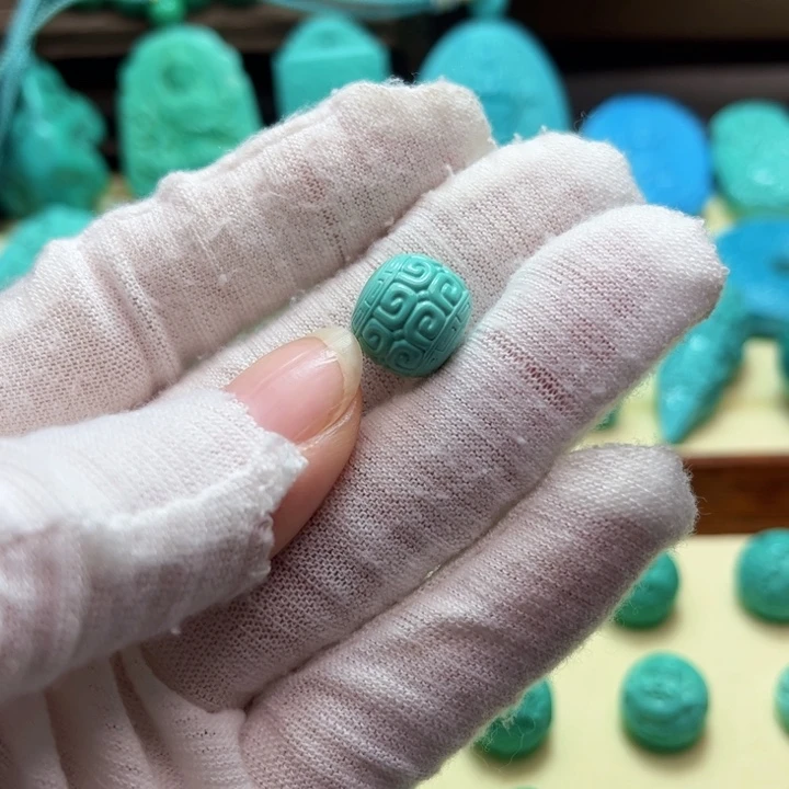 石材绿色雕刻直径卡12+