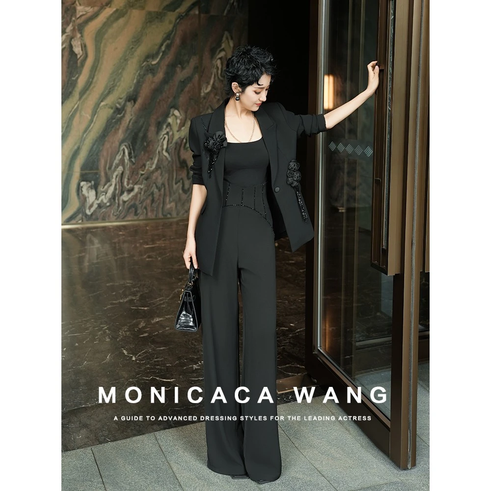 【莫妮卡卡】长113）新款时尚百搭长裤气质显瘦减龄休闲裤子ZJK18018