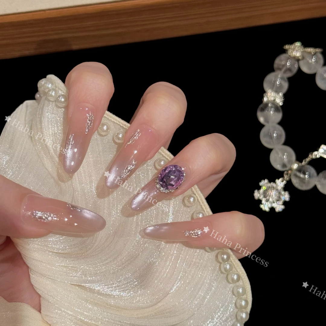 夏日紫调-Haha princess纯手工穿戴甲10片-可重复佩戴-送工具包