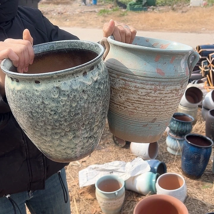 紫砂花盆高20口18      瑕疵