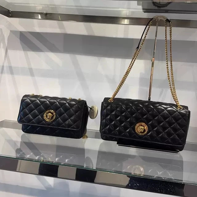 未使用 VERSACE/范思哲 女包菱格纹经典链条单肩包