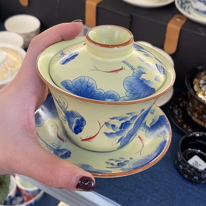 陶景德陶瓷盖碗茶具