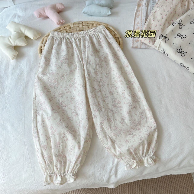 男童女童碎花防蚊裤夏季薄款透气休闲长裤宝宝灯笼裤外穿九分宽松