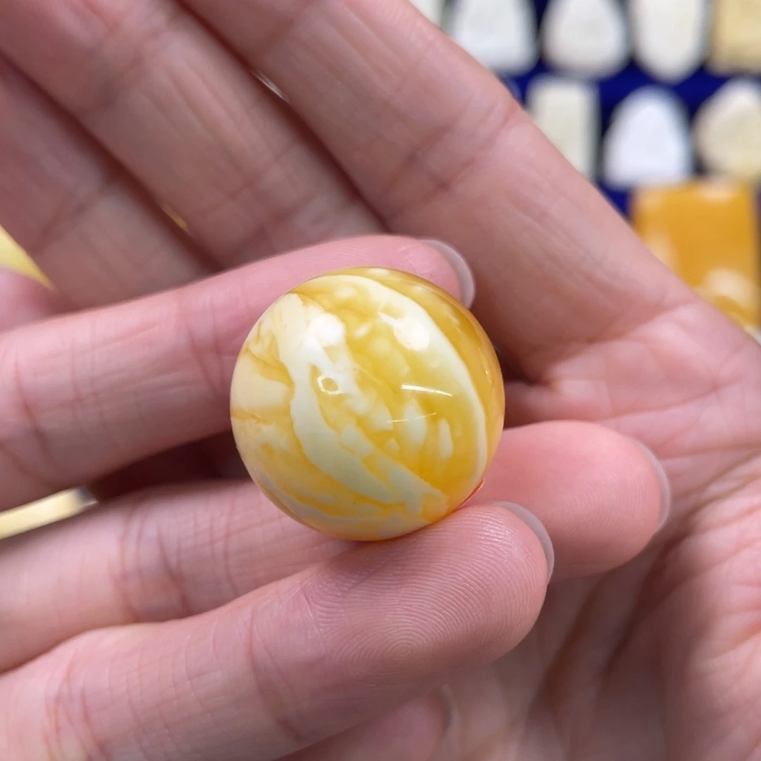 蜜蜡裸石未镶嵌琥珀蜜蜡珠子卡22.6mm