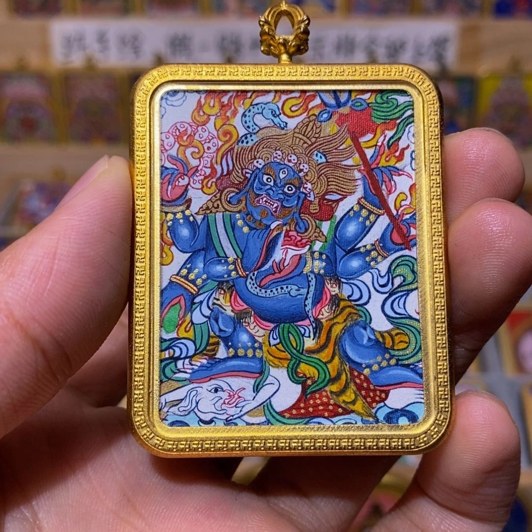 天***8吊坠大黑天纯手绘唐卡