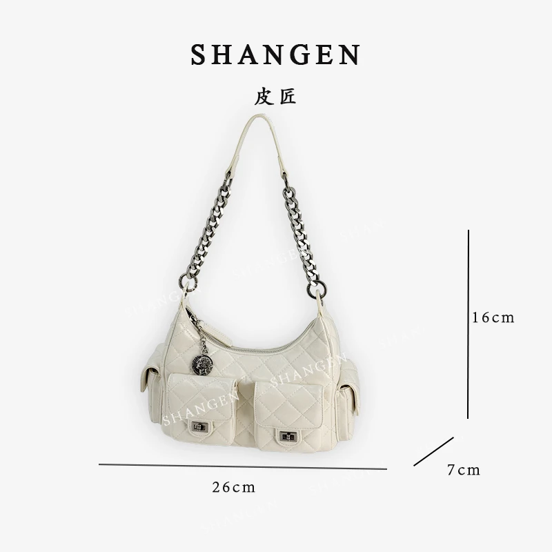 【尚恩CC】SD-5197-奶油白-轻奢时尚女士新款单肩斜挎包