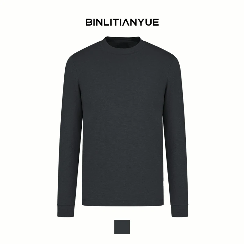 BINLITIANYUE|埃及棉男士秋冬保暖半高领加绒长袖打底6188