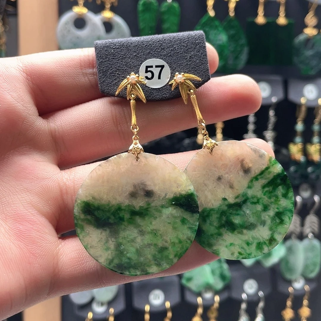 翡翠未镶嵌耳饰翡翠