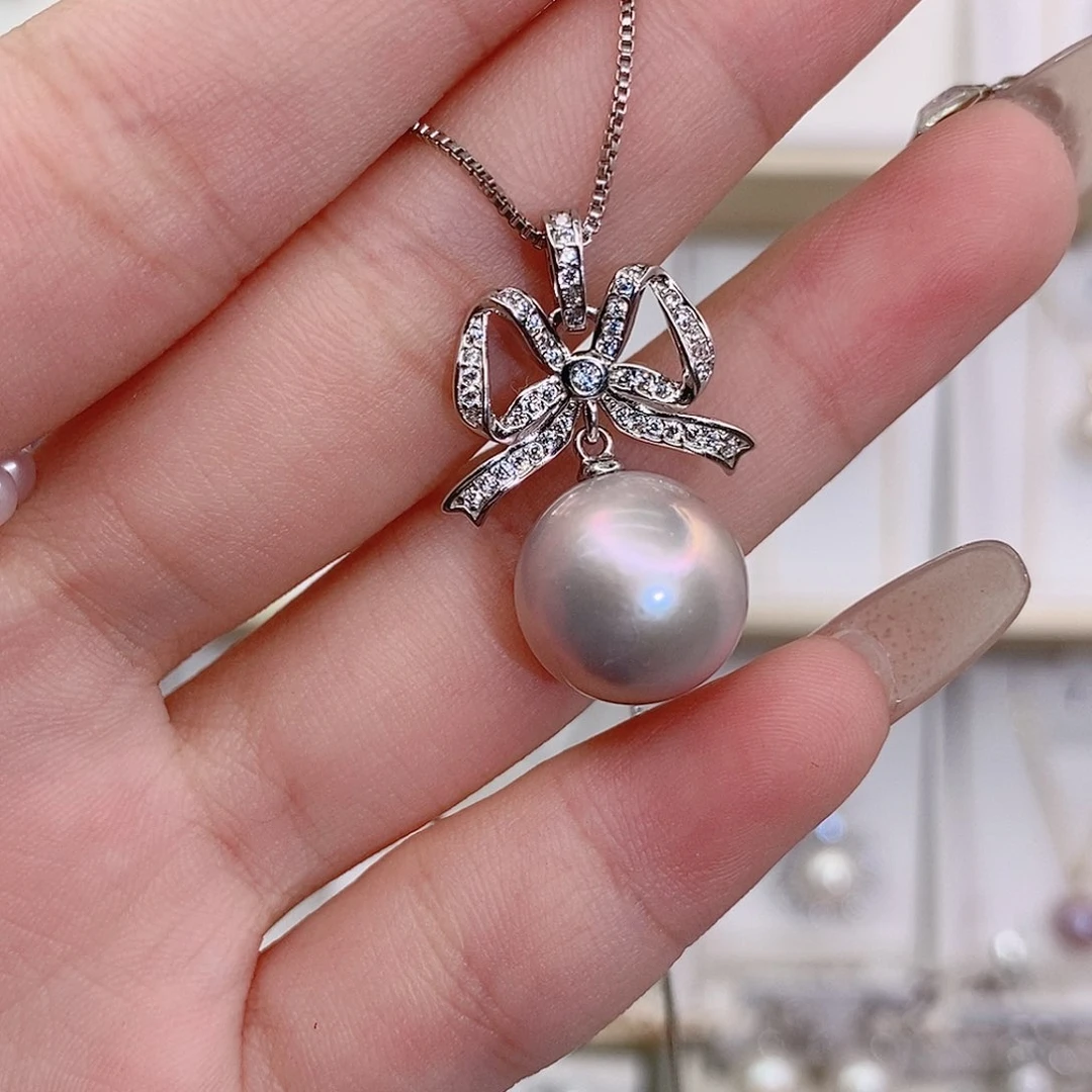 喇***目淡水珍珠银S925镶嵌颈饰13➕