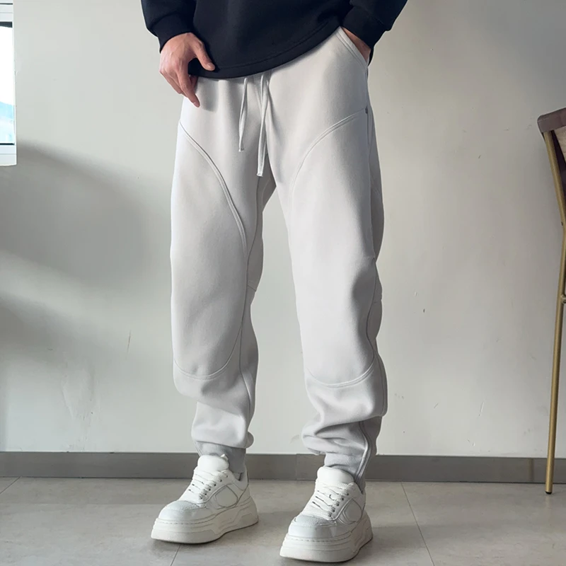 原创美式痞帅束脚休闲运动卫裤男秋冬加绒宽松小脚拉链长裤97297