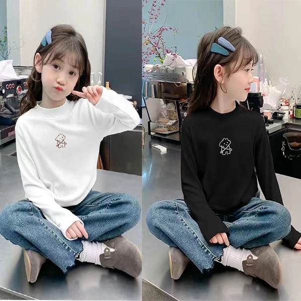 儿童秋衣单件上衣长袖宝宝半高领德绒保暖内衣男童纯色打底衫女童