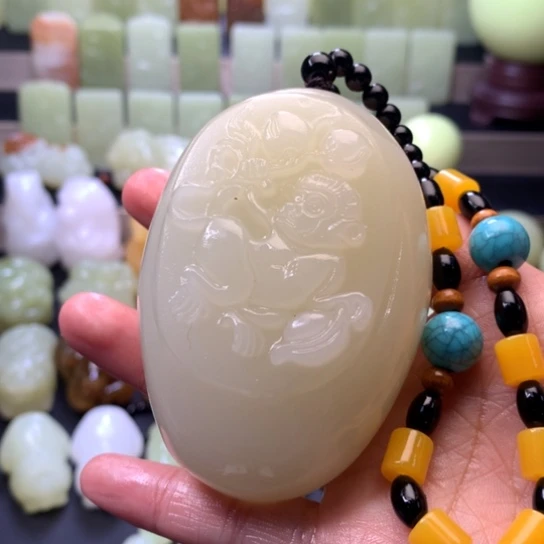 石材方解石手把件