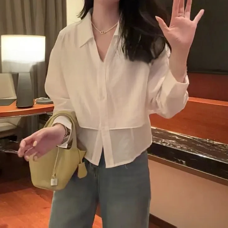 【软糖衬衣】超温柔气质抗皱亲肤百搭假两件防晒衬衣