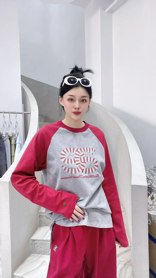 Avvenn·拼色插件长袖T恤