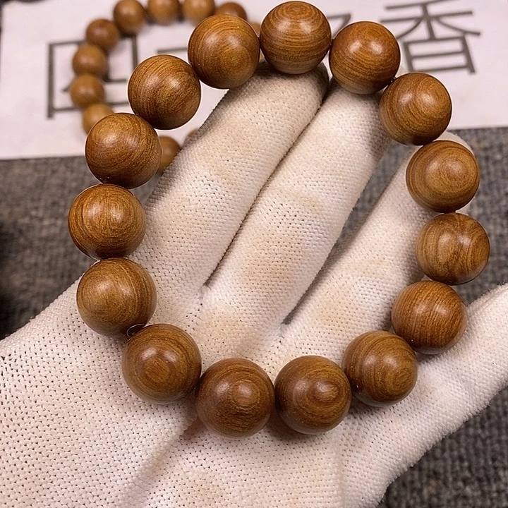 檀香木手串/手链老山檀香沙皮对眼老料1.5沉水