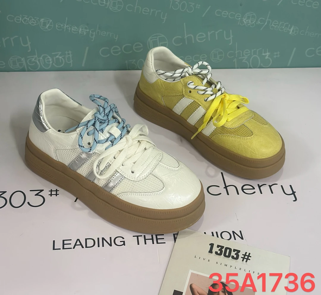 真皮厚底德训鞋女鞋2025春夏爆款时尚休闲百搭运动板1736