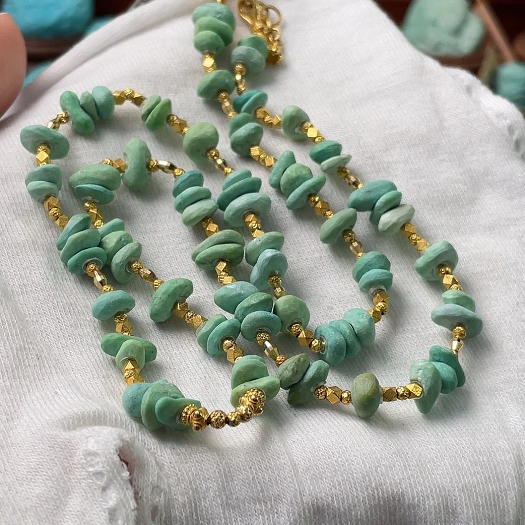 绿松石珠宝奇石18K金镶嵌
