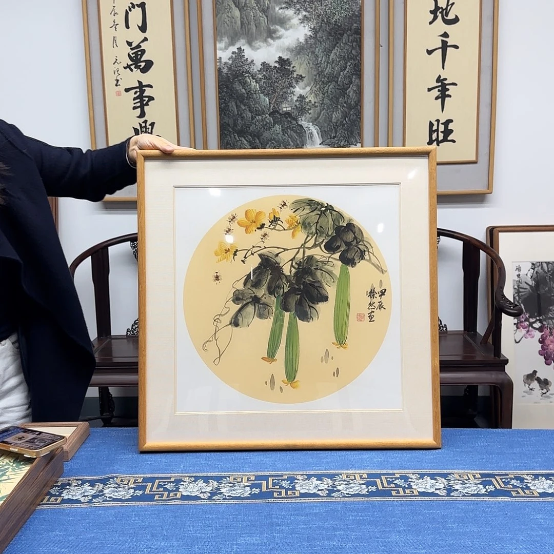 国画徐然老师丝瓜图